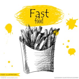 手绘快餐矢量图片