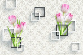 郁金香立体背景墙