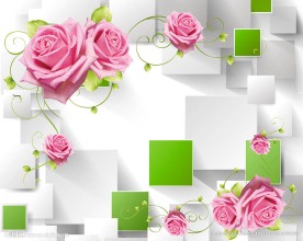 玫瑰花立体背景墙