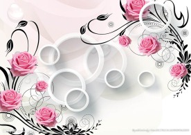 鲜花立体背景墙