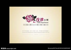玫瑰公寓LOGO 玫瑰标