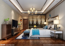 现代风格主卧室效果图