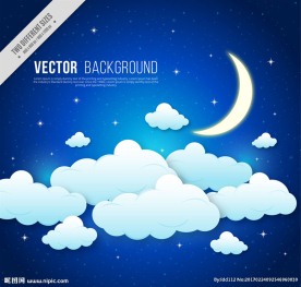 创意夜晚天空的月亮