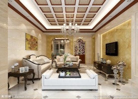 简欧客厅与餐厅效果图