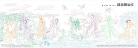 八仙过海矢量图