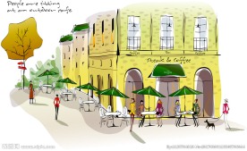 欧美风格简笔画