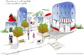 欧美风格简笔画