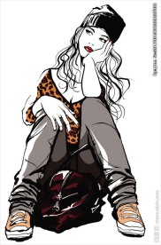 时尚美女 美女插画 服饰美女