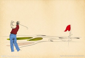 打高尔夫插画