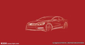 车标  大众车创意  线条