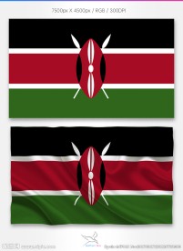 肯尼亚国旗分层psd