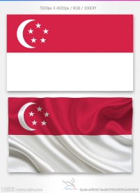 新加坡国旗分层psd