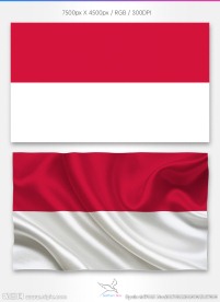 摩纳哥国旗分层psd