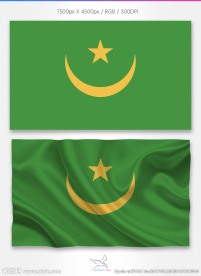 毛里塔尼亚国旗分层psd
