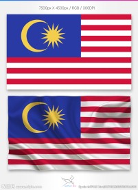 马来西亚国旗分层psd