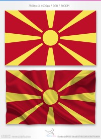 马其顿国旗分层psd