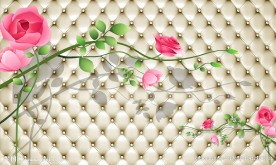 3D软包玫瑰背景