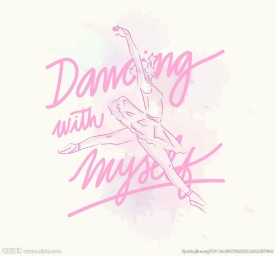 粉色彩绘芭蕾 舞女郎素材