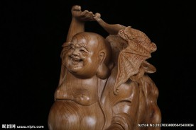崖柏 根雕 弥勒佛 细节