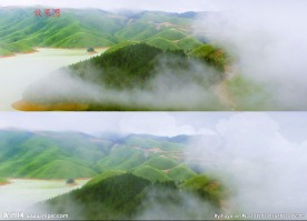 大气云雾缭绕大片的青松云雾青山