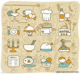 餐饮餐具图案