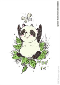 手绘可爱熊猫图案设计