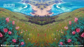 梦幻手绘花背景视频