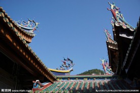 蓝天 寺庙 屋檐