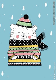 可爱卡通小白熊