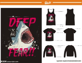 鲨鱼矢量图下载鲨鱼印花素材下载