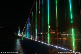 东江湖吊桥夜景