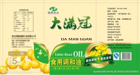 大满冠大豆油标签