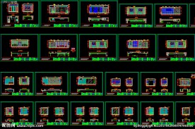 办公场所 办公室房间立面图