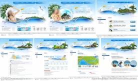 蓝色夏日旅游网站模版