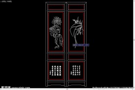 中式古典家具  六折扇屏