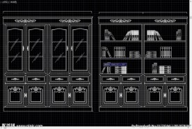 中式古典家具  欧式2玻璃书柜