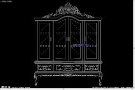 中式古典家具 欧式玻璃酒柜