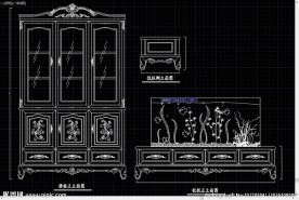 中式古典家具  欧式高低柜水族