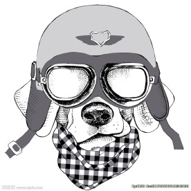 手绘动物素材下载手绘狗矢量图