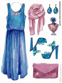 连衣裙矢量图下载高跟鞋素材