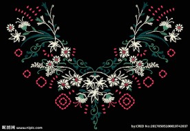 绣花图案大全下载花朵花卉绣花图