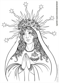 手绘圣母矢量图下载