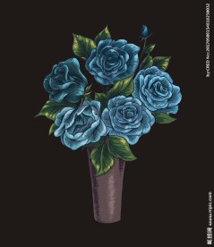 蓝色妖姬矢量图下载