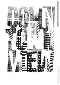 城市风光字母印花矢量图下载