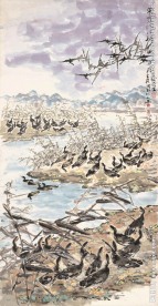 夜宿沙汀、朝留爪痕