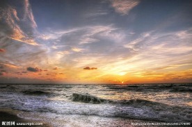 海滩晚霞