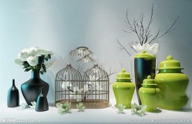 瓷器鸟笼艺术品模型