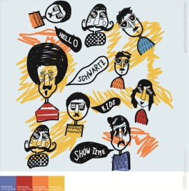 手绘人像矢量图下载涂鸦底纹