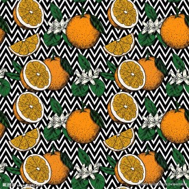 橙子矢量图布料印花图案
