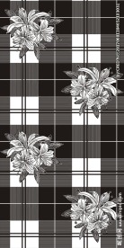 黑白格子底纹植物花朵花卉素材